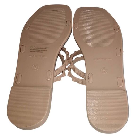 STEVE MADDEN WOMEN SKYLAR SQUARE TOE SLIP ON FLAT SANDALS BLUSH SZ.8 NWOT. - Picture 8 of 8